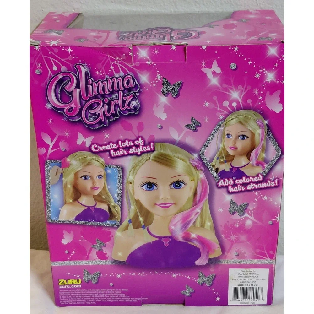 Glimma Girlz Style My Hair Styling Head 20 Piece Hair Accessories ZURU New
